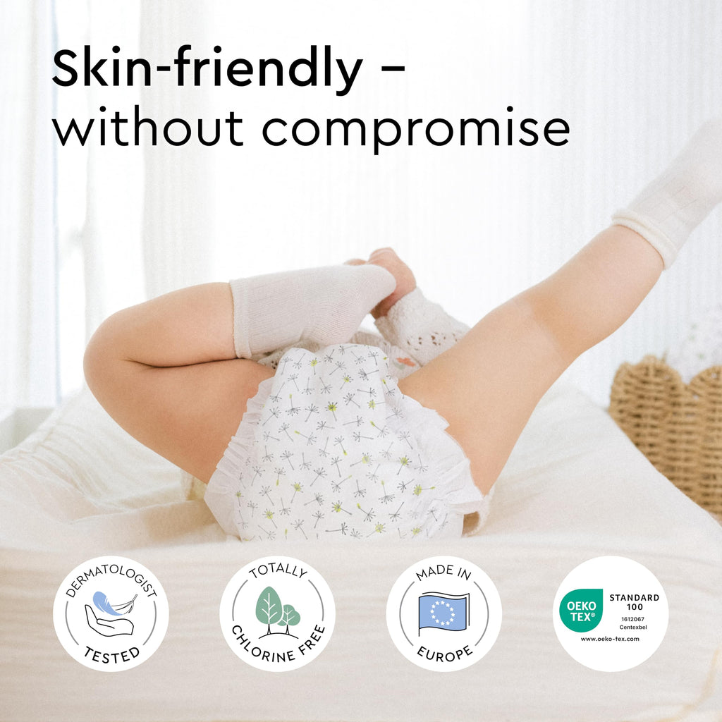 LILLYDOO Baby Diapers, Size 1 (4+ lbs), 144 Count, Hypoallergenic & TCF