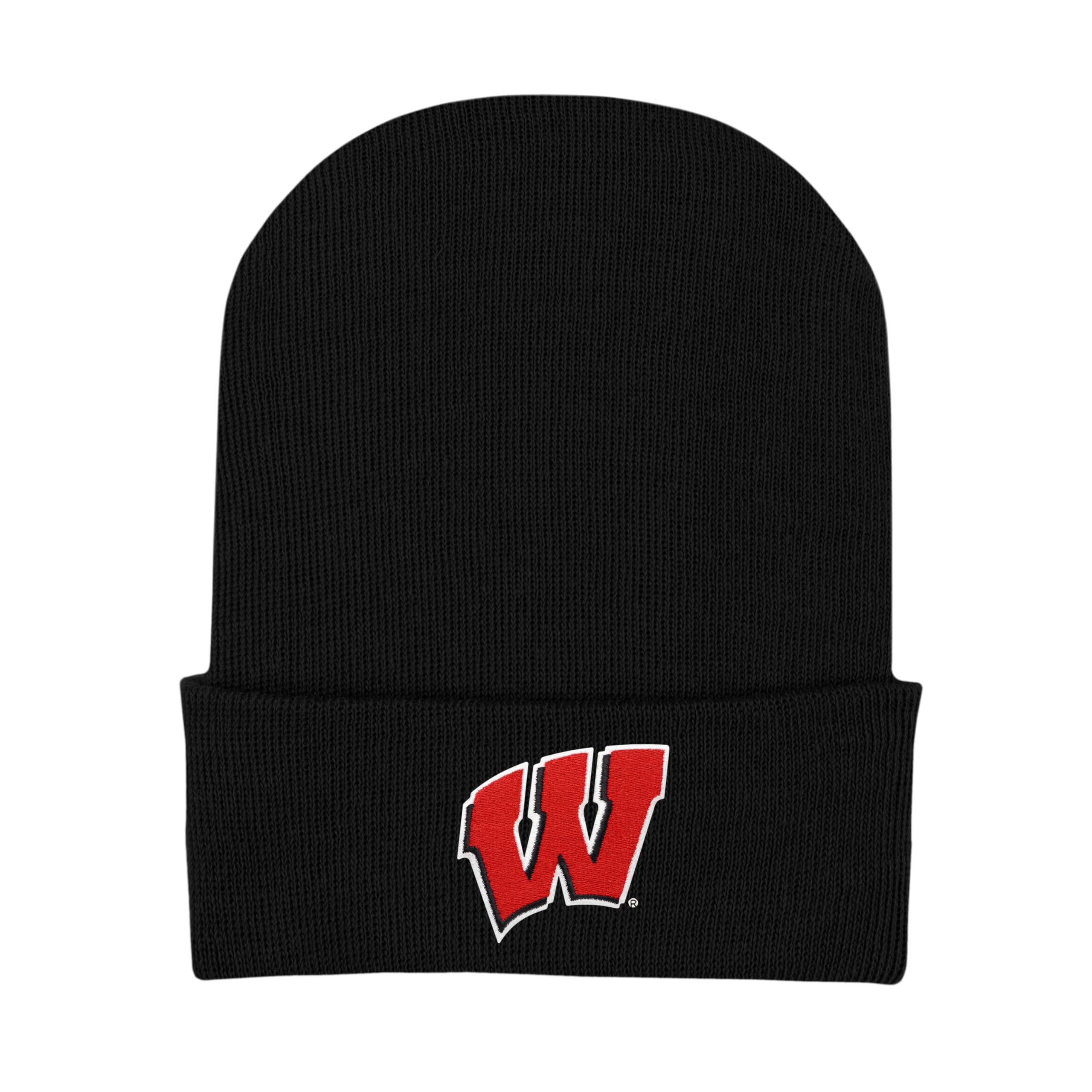 College Baby Infant Knit Cap Wisconsin Badgers Logo - Black - Newborn