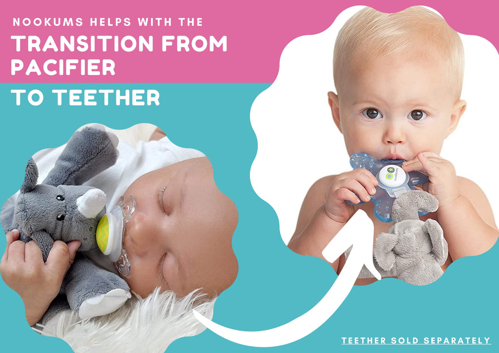 Nookums Paci-Plushies Shakies - Pacifier Holder with Built in Rattle (2 in 1)- Adapts to Name Brand Pacifiers, Suitable for All Ages, Plush Toy Includes Detachable Pacifier (Pig)