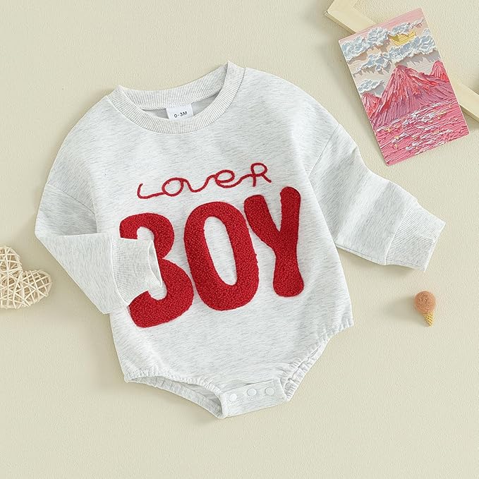 VISGOGO Newborn Infant Baby Boy Girls Oversized Romper Little Dude Sweater Onesie Coming Home Outfit Neutral Clothes