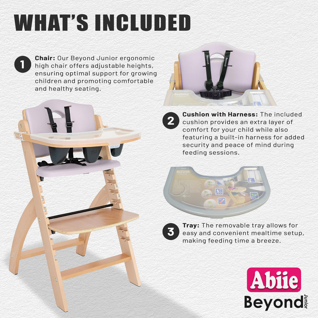 Abiie Beyond Junior Convertible Wooden High Chair with Removable Tray