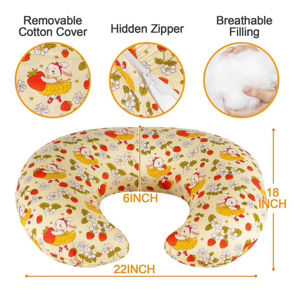 x-vesolje Baby Nursing Pillow for Breastfeeding, Adjustable Breastfeeding Pillow for Bottle Feeding, Nursing Support Pillow for Mom and Baby Healthier Nursing, Removable Cover- Bunny