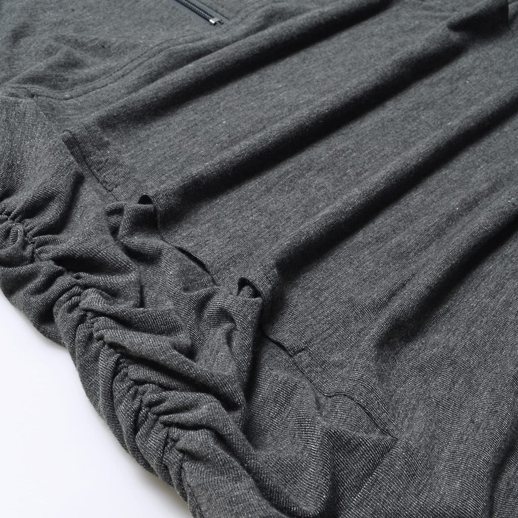 GINKANA Maternity Shirt Half Zipper Lapel Pregnancy Sweatshirts Casual Long Sleeve Maternity Pullover with Pockets,Deep Grey,S