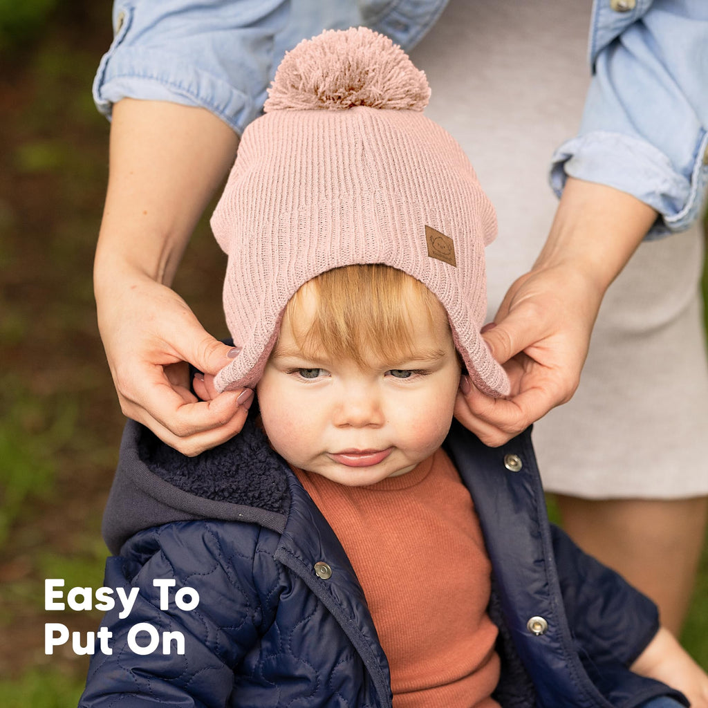 KeaBabies Baby Beanies, Winter Baby Hats for Boys, Girls (Blush, 6-36M)