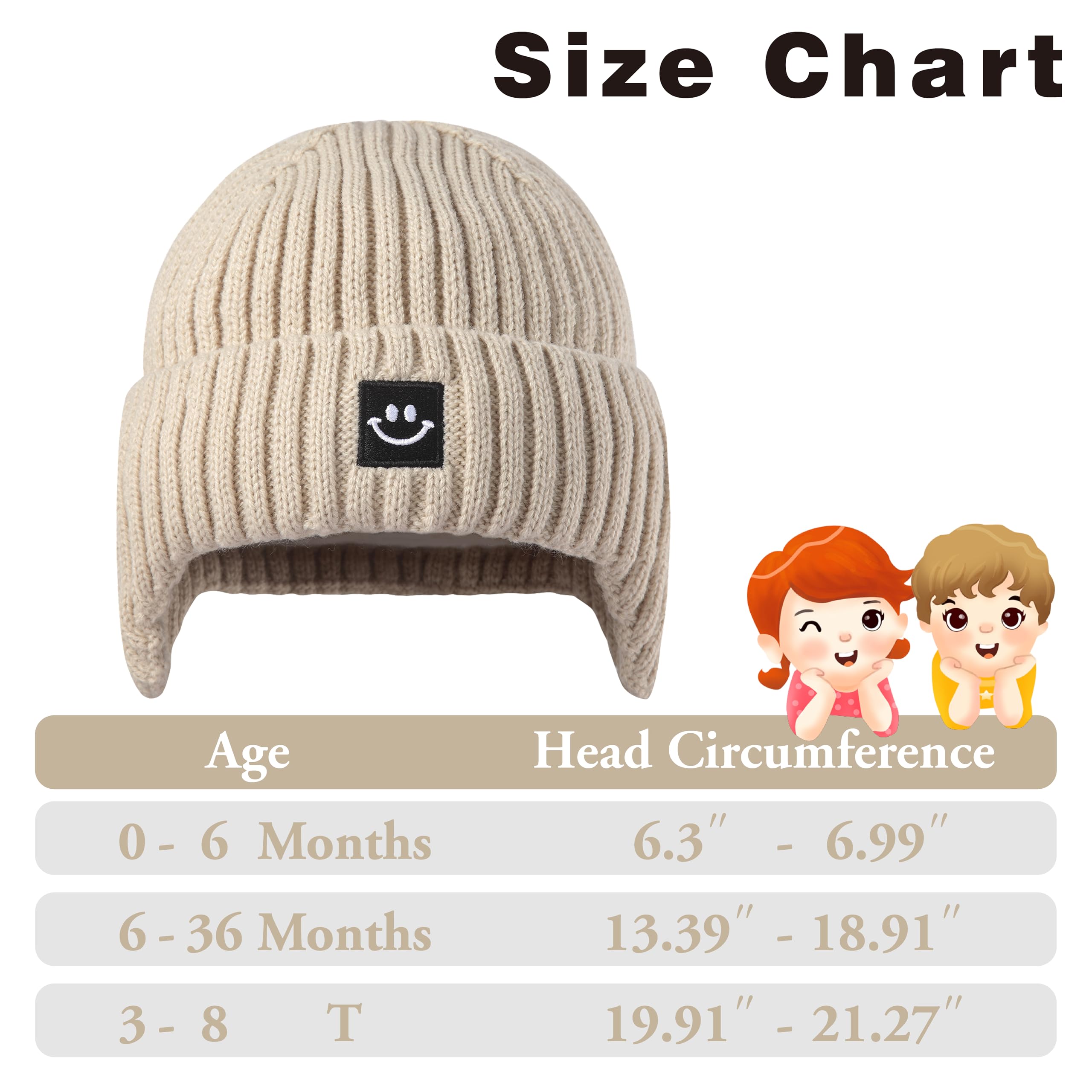 MaxNova Baby Hat 3-8T Camel/Gray Apricot 2 Pack