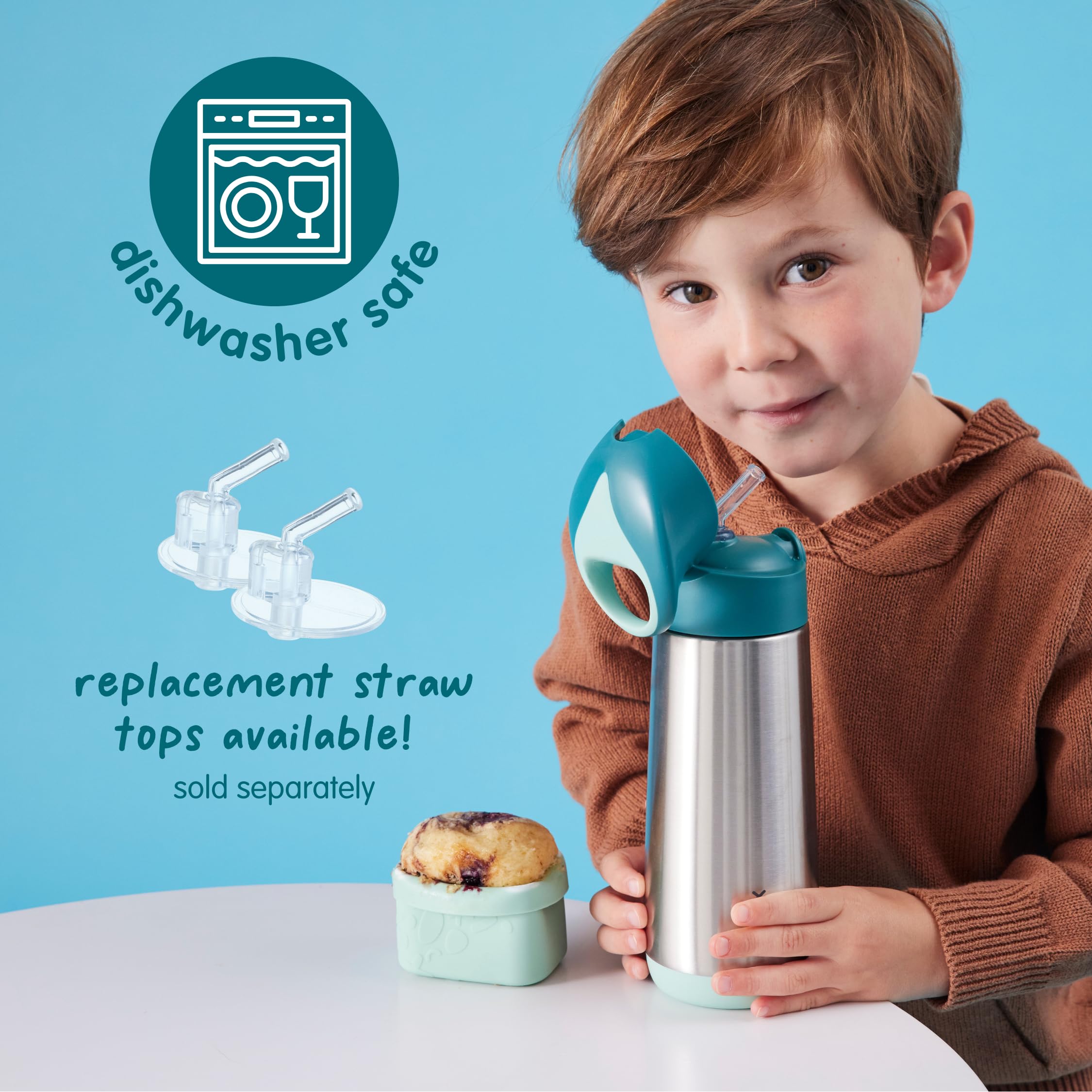b.box Insulated Water Bottle for Kids, Stainless Steel Water Bottles Kids