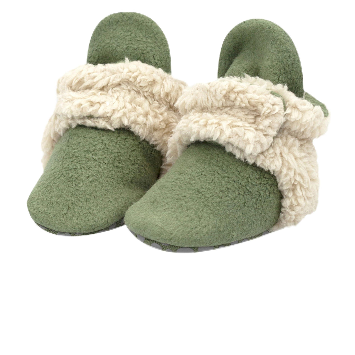 Zutano Baby Furry Fleece Booties with Grippers, Organic Cotton Lining