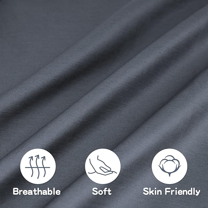 Organic Cotton Toddler Pillowcase 2 Pack, 14 x 20 Travel Pillow Case Cover for Babies, Kids, Boys and Girls, Soft and Breathable Small Pillow Cases with Envelope Closure, Dark Grey