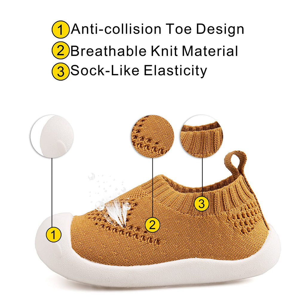 Charrost Toddler Water Shoes for Beach Pool Quick Dry Breathable Protection Playful Prints Yellow 12-18 Months Size 5T