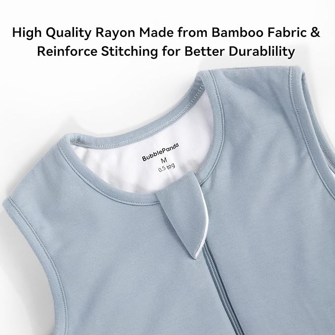 BubblePanda Rayon Made from Bamboo Toddler Sleep Sack with Feet 0.5 Tog Ultra Soft Toddler Sleeping Sack 3t-4t Baby Sleep Bag Walker Wearable Blanket with Legs 2-Way Zipper Lightweight