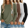 Sweetyweee 4 Pack Nursing Breastfeeding Tops, 4-Color, Large