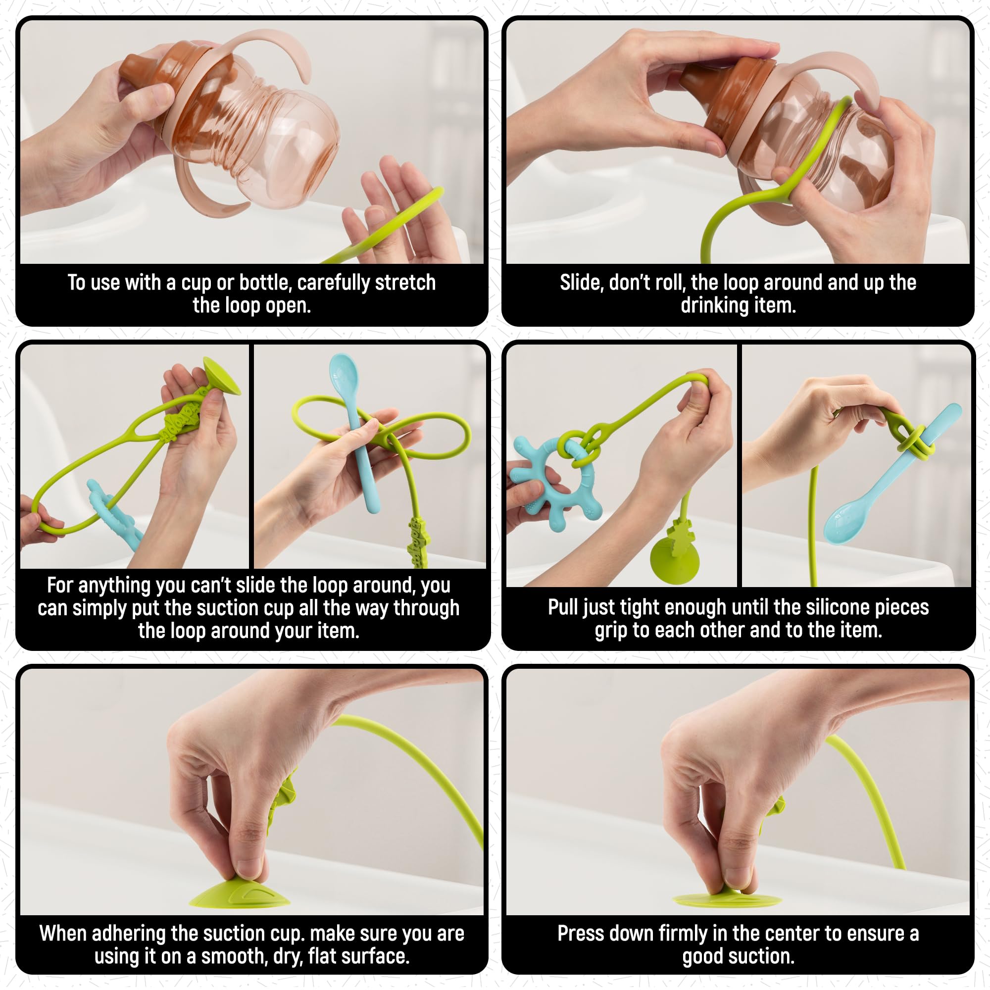Don't Drop It® Silicone Suction Cup Strap Tether