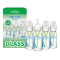 Dr. Brown's Anti-Colic Options+ Narrow Glass Baby Bottle, 8 oz, 4-Pack
