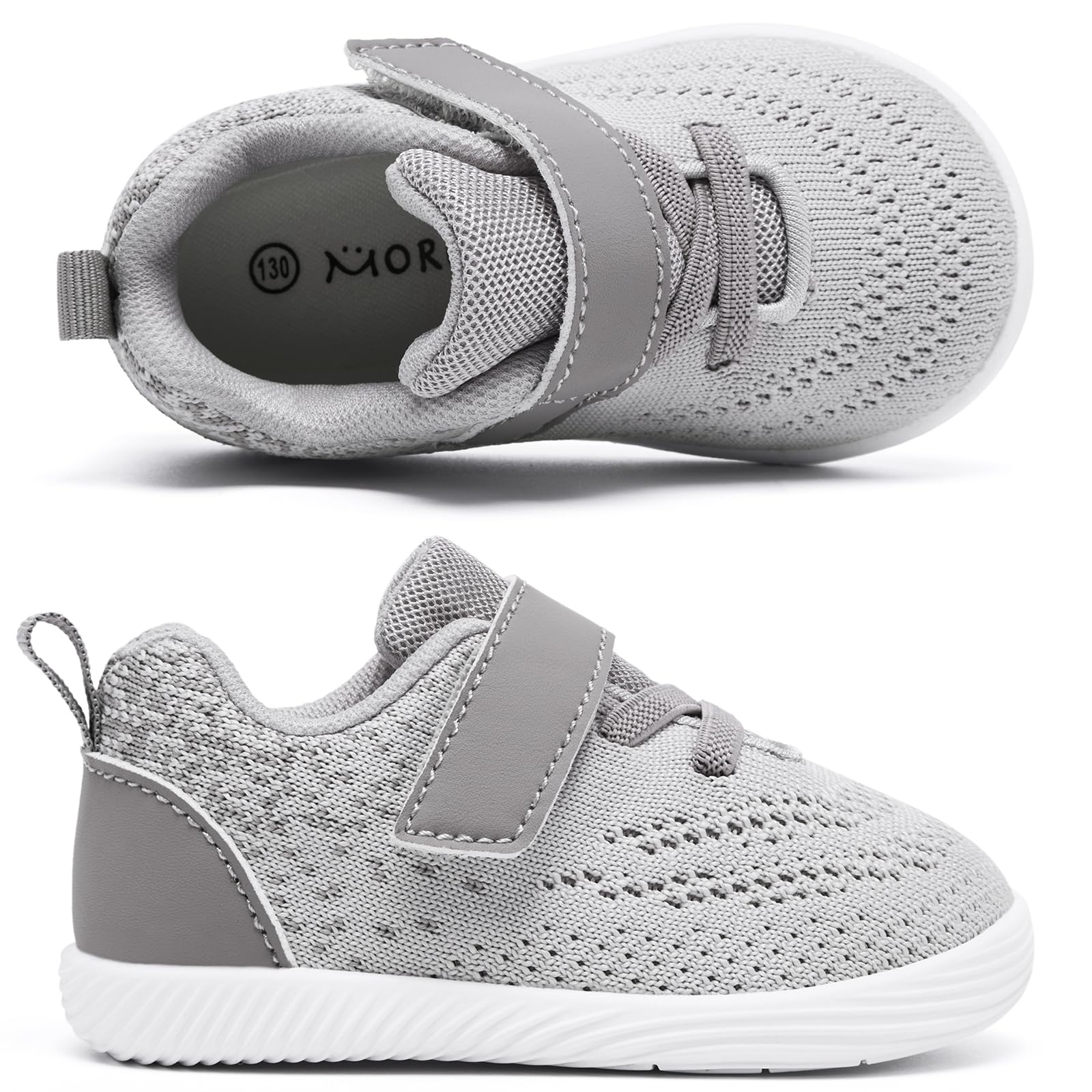 MORENDL Toddler Sneakers Baby Boys & Girls Barefoot Shoes Lightweight Breathable Walking Running Tennis Athletic Sport Shoes 9-12 Months Size 4.5