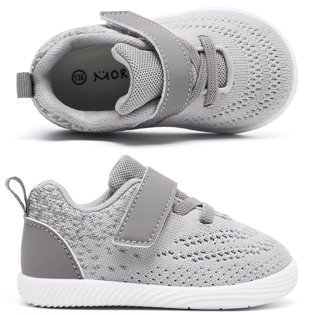MORENDL Toddler Sneakers Baby Boys & Girls Barefoot Shoes Lightweight Breathable Walking Running Tennis Athletic Sport Shoes 6-9 Months Size 4