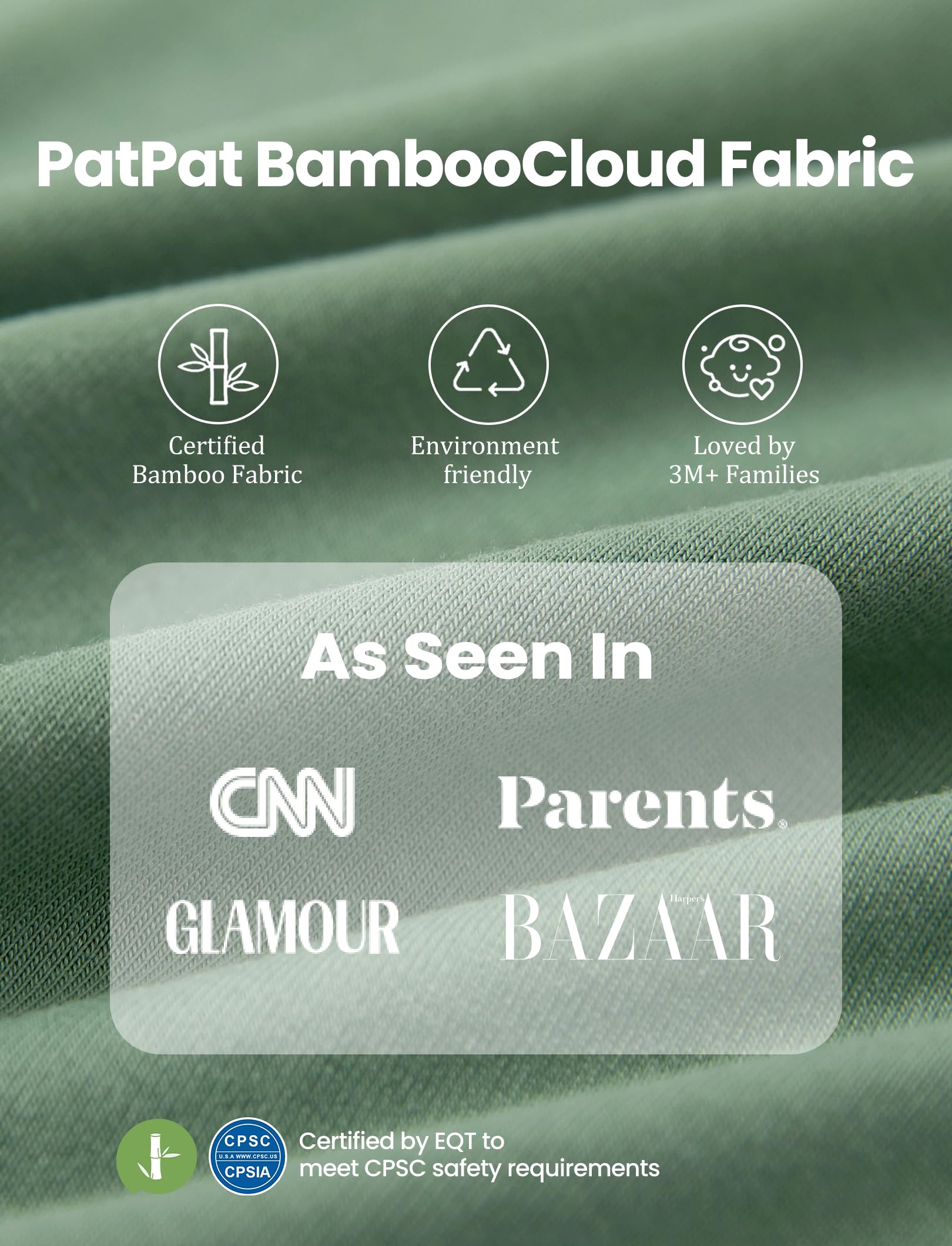 PATPAT 2-Pack Bamboo Viscose Baby Footie, with Anti-Slip Grips Green Meadow 12-18 Months