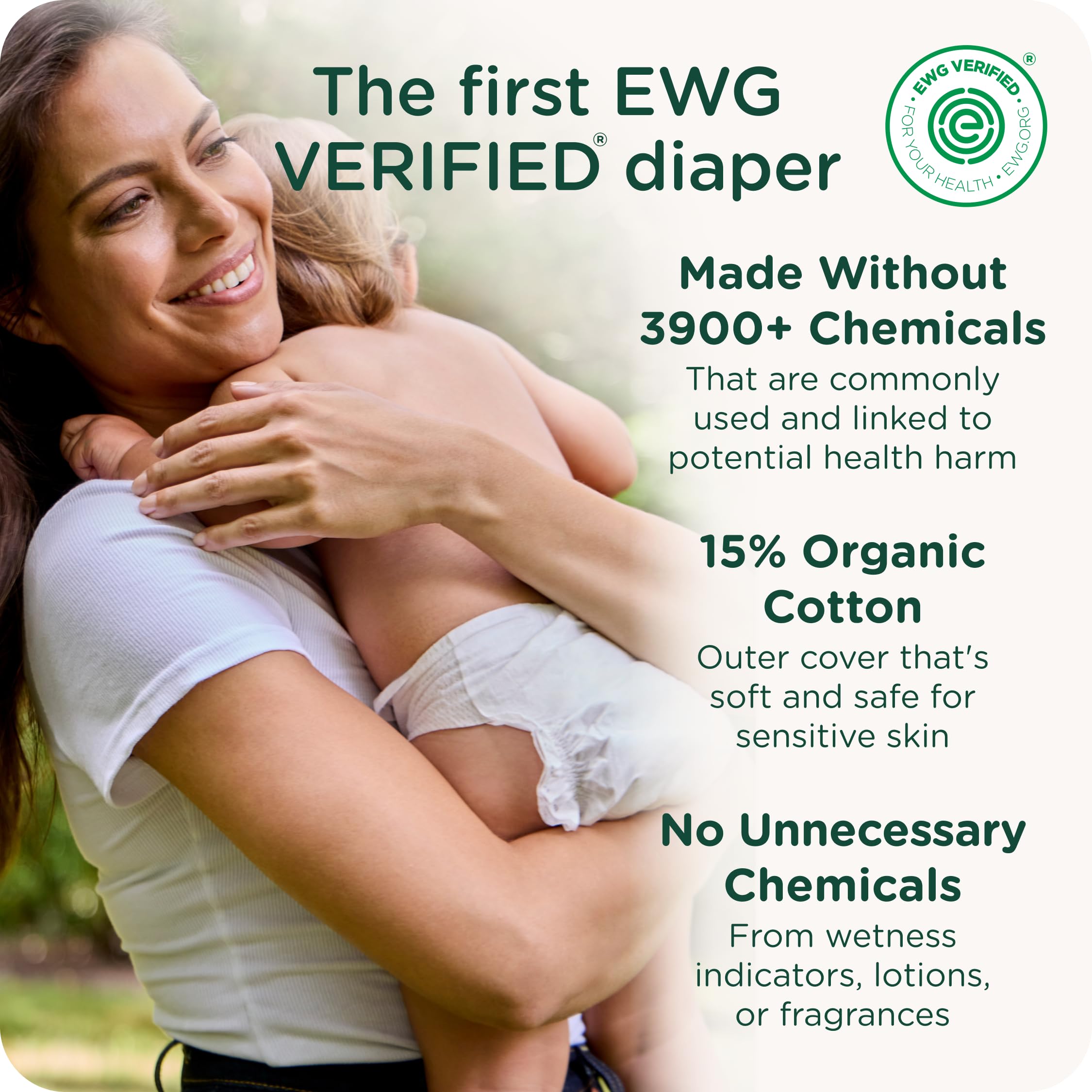 Our Diapers | The First EWG Verified & Microbiome-Friendly Diaper | 12-Hour Leak Protection | Made with Organic Cotton & Plant-Derived Materials | Totally Chlorine Free | Size 4 (22-32 lbs) 108 Count