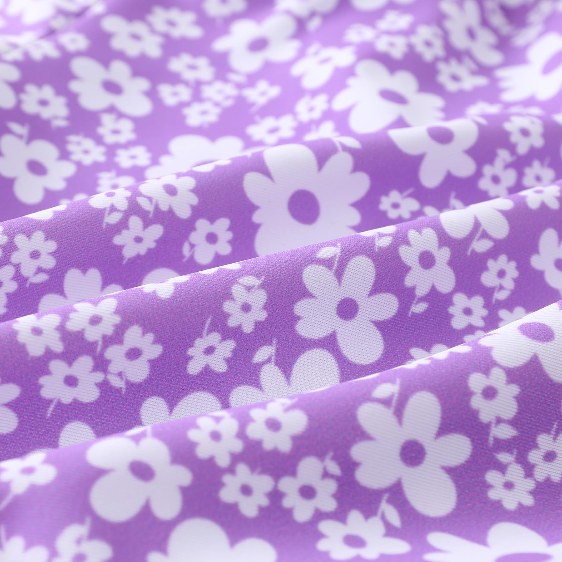Infant Baby Girl Swimsuit One-Piece Long Sleeve Rash Guard with Hat Set Floral Zipper Bathing Suit Leopard Beach Wear(Purple#Flower,18-24 Months)