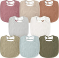 Susurration Muslin Baby Bibs 8 Pack Bandana Drool Bibs, Soft Square Adjustable Baby Drooling Bibs for Unisex Girls & Boys