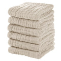 Unnivoll Muslin Burp Cloths Baby 12''X12'', Baby Washcloths 6 Pack, 100% Cotton Baby Wash Cloths Absorbent and Soft for Newborn Infants Kids Boys Girls - Apricot