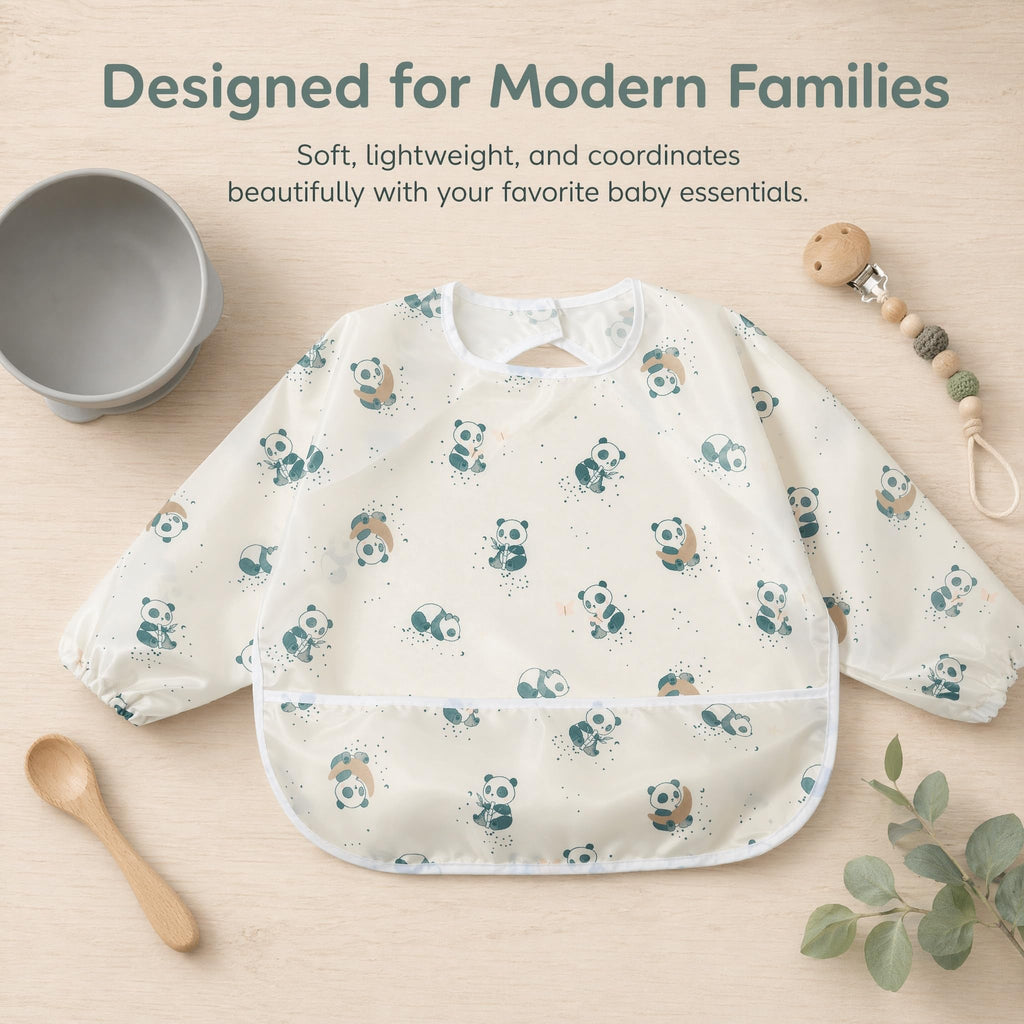 Little Dimsum Long Sleeve Bib for Baby Infant Toddler 6-36 Months