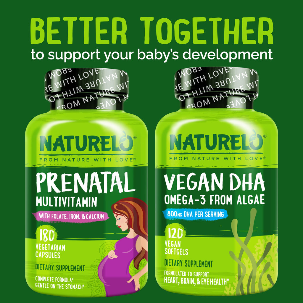 NATURELO Prenatal Multivitamin with Choline & Folate, 180 Capsules