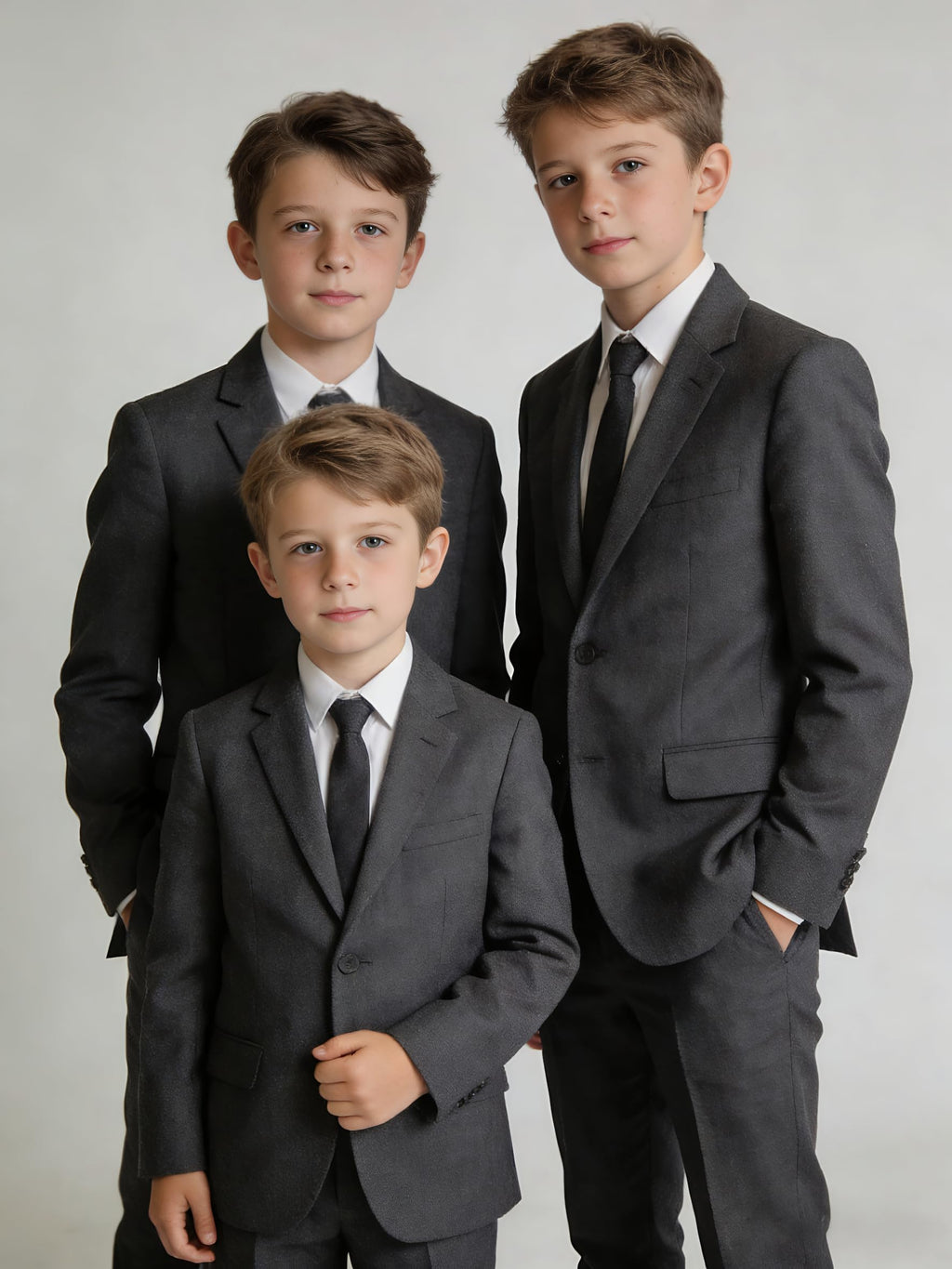 YuanLu Toddler Suits for Boys Dark Gray Formal Slim Fit Kids Tuxedo Size 3T