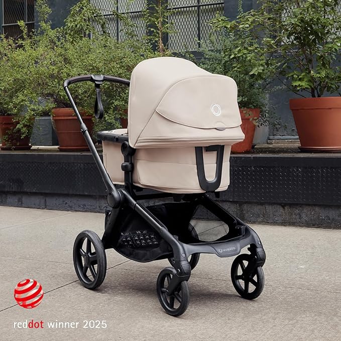 Bugaboo Kangaroo Single to Double Tandem Stroller with Seat and Bassinet for All Terrains, Black/Forest Green