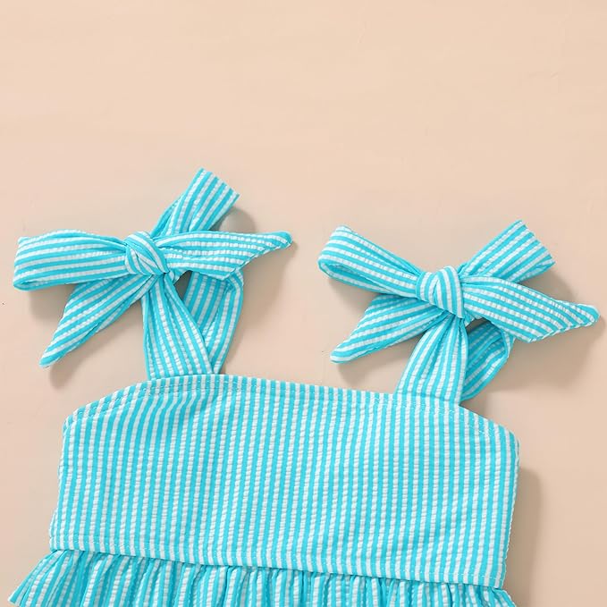 YOUNGER TREE Toddler Girls Two Pieces Swimsuit Color Block Stripe Swimwear Summer Beach Bathing Suit 18M-5T