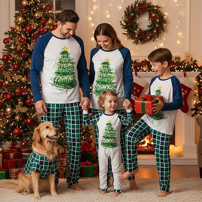 Awoscut Family Christmas Pajamas Matching Pajamas for Family, Xmas PJs Sets Holiday Sleepwear