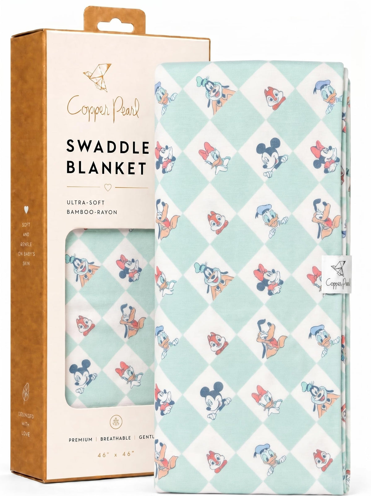 Copper Pearl Swaddle Blankets for Newborns | Soft Stretchy Receiving Blankets for Boys and Girls | Large 46 x 46 Inch Baby Blankets | Lightweight and Breathable Swaddles | Disney Princess