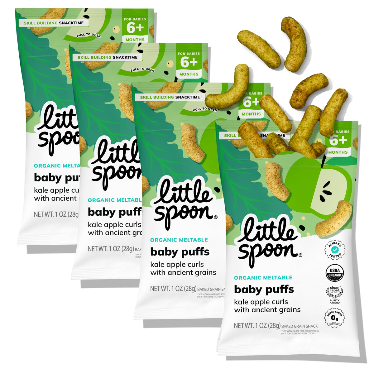 Little Spoon Banana Pitaya Meltable Baby Puffs, 1 Oz Bag, 4 Pack