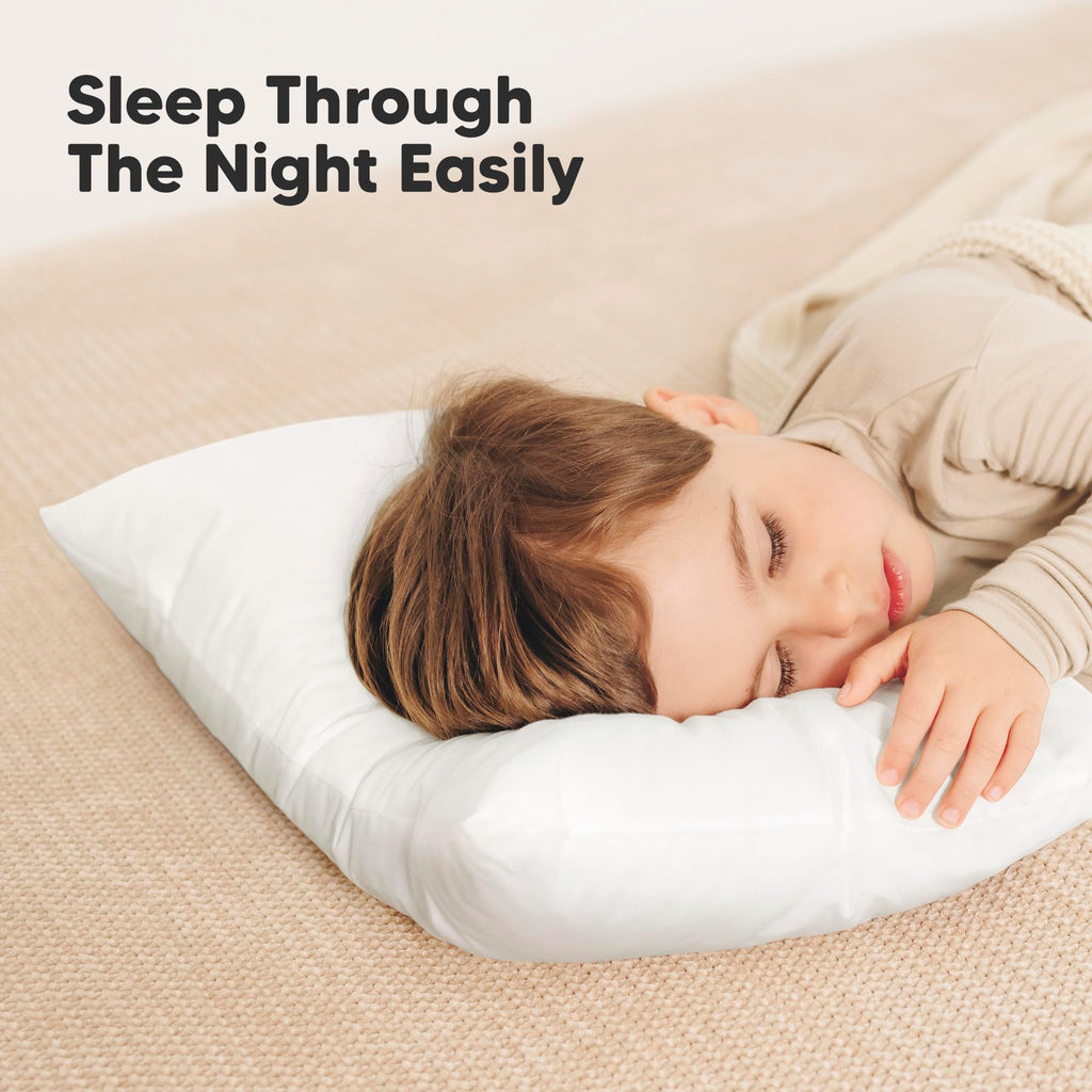 KeaBabies 2pk Toddler Pillows 2 Year Old to 5,13x18 Kids Pillow(Soft White)