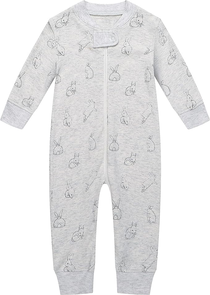 Owlivia Organic Cotton Baby Boy Girl Zip up Sleep 'N Play Pjs, Footless, Long Sleeve