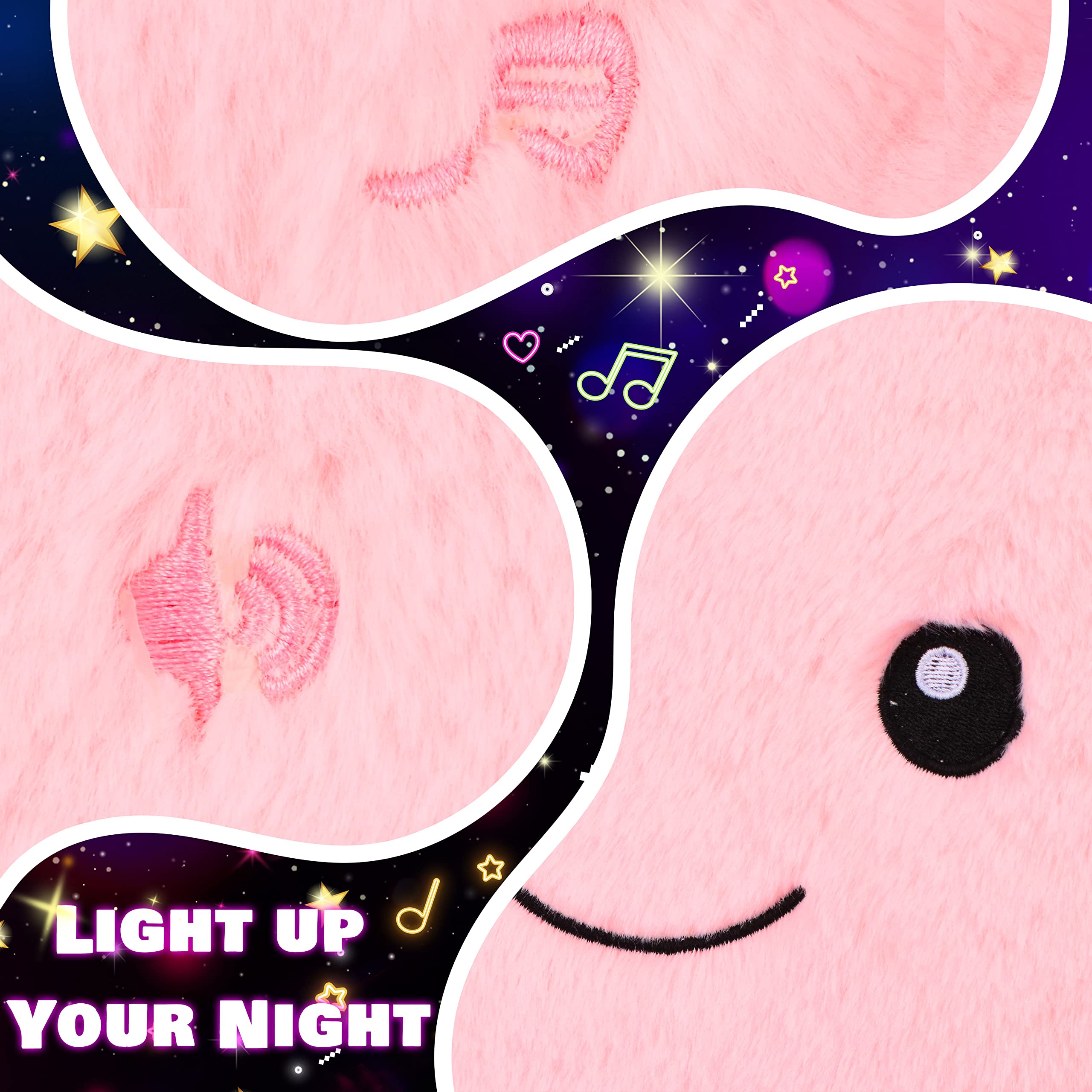 Cuteoy Musical Star Plush Pillow Glowing LED Light-up Stuffed Animal Toys