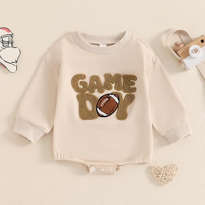 VISGOGO Newborn Infant Baby Boy Girls Oversized Romper Little Dude Sweater Onesie Coming Home Outfit Neutral Clothes