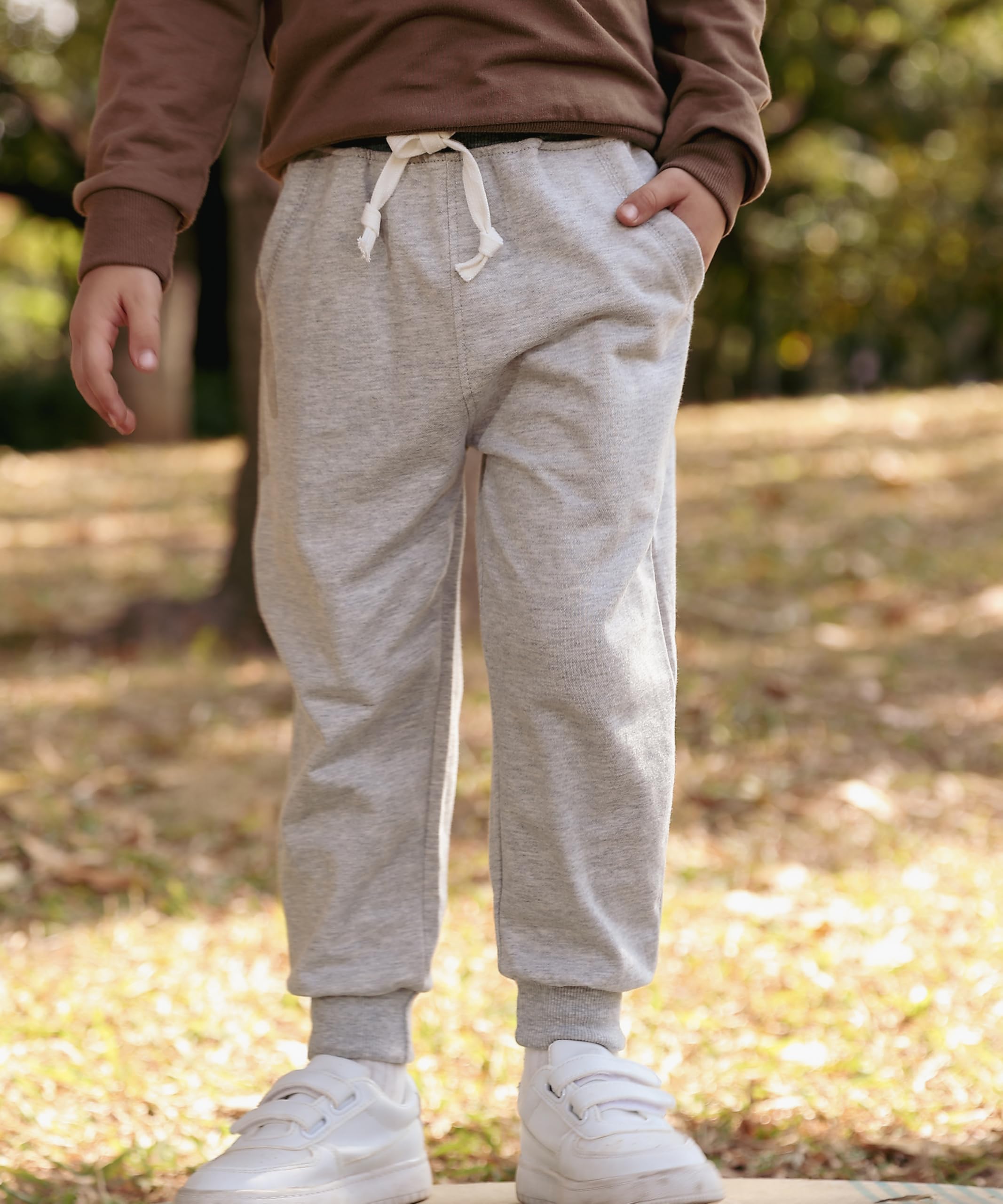 GFQLONG Toddler Boys Joggers Pants Cotton Kids Athletic Sweatpants 5-6T