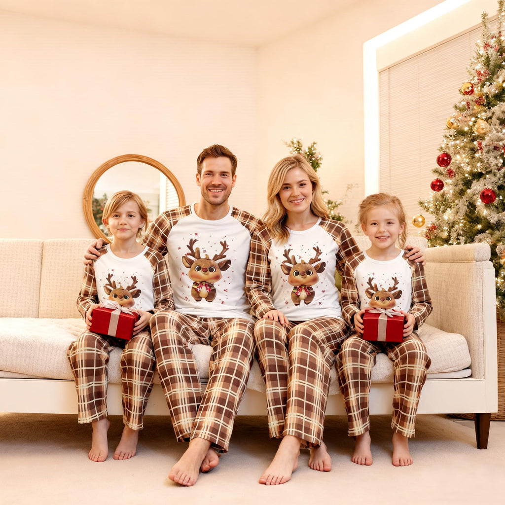 Awoscut Family Christmas Pajamas Matching Pajamas for Family, Xmas PJs Sets Holiday Sleepwear (on-2, Baby, 18 Months)