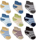 ZAPLES Baby Boys Non Slip Grip Ankle Socks with Non Skid Soles for Infants Toddlers Kids, Boy Stripes, 4-7 Years