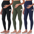 POSHDIVAH 3 Pack Women's Maternity Leggings, Black Green Navy Blue XX-Large