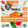 Noka Superfood Fruit Smoothie Pouches, Sweet Potato Goji, Healthy Snacks with Flax Seed, Plant Protein and Prebiotic Fiber, Vegan and Gluten Free Snacks, Organic Squeeze Pouch, 4.22 oz, 6 Count