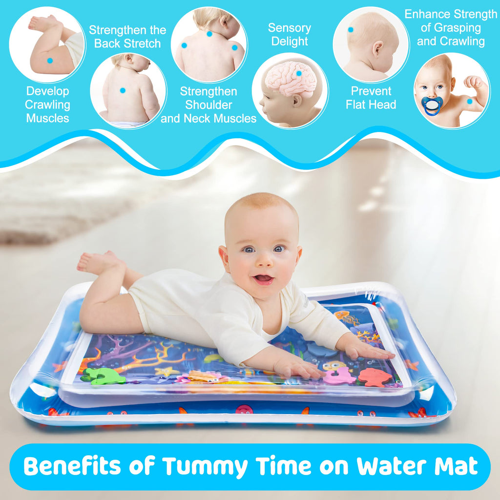 Yeeeasy Tummy Time Water Mat丨Inflatable Tummy Time Water Play Mat for Babies, Infants and Toddlers 3 to 24 Months Promote Development Toys Baby Toys essentials and Gifts