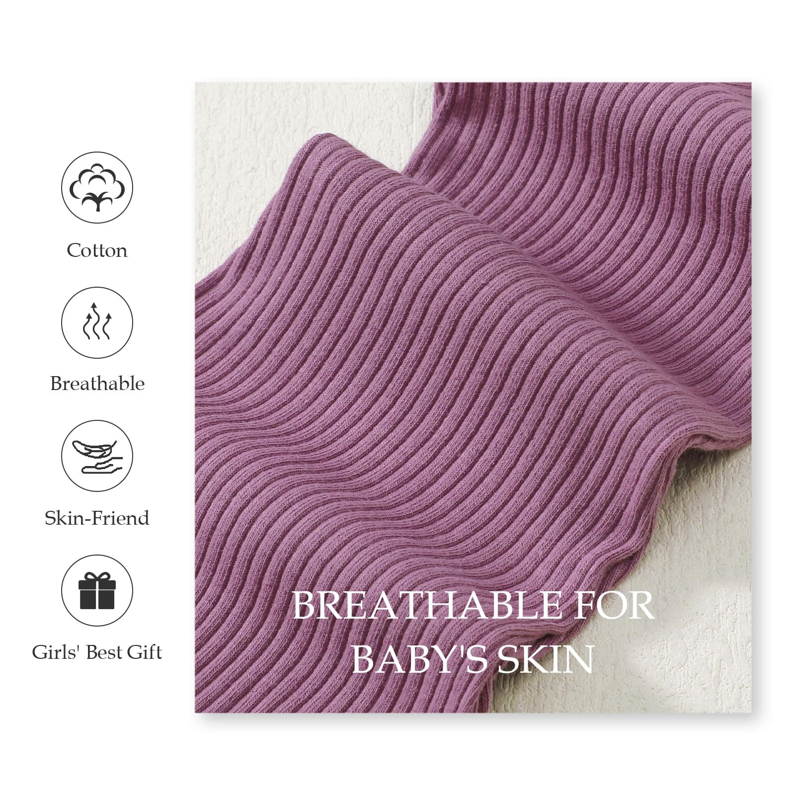 SOBOWO Toddler Baby Girl Flare Pants 3 Pack Solid Ribbed Ruffle Bell Bottoms Pants Fall Outfits(Purple/White/Pink, 9-12 Months)