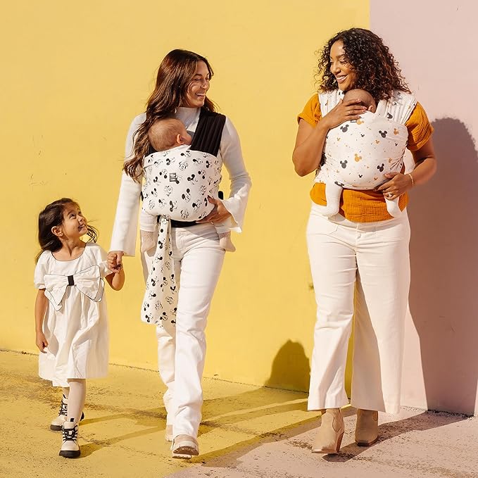Moby Baby Wrap Carrier Featherknit for Newborns to Toddlers (8-33lbs), Infant Sling Carrier, Lightweight & Hands Free Design, Adjustable for All Body Types (Disney's Mickey Mouse All Ears)
