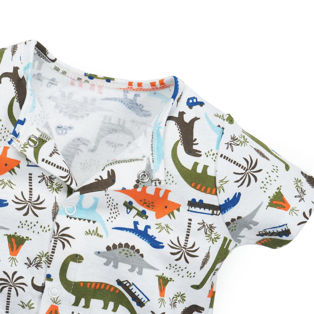 Minicoco 3-Pack 100% Cotton Baby Boy Rompers,0-24Months Short Sleeve Toddler Romper,Breathable Spring/Summer Clothes