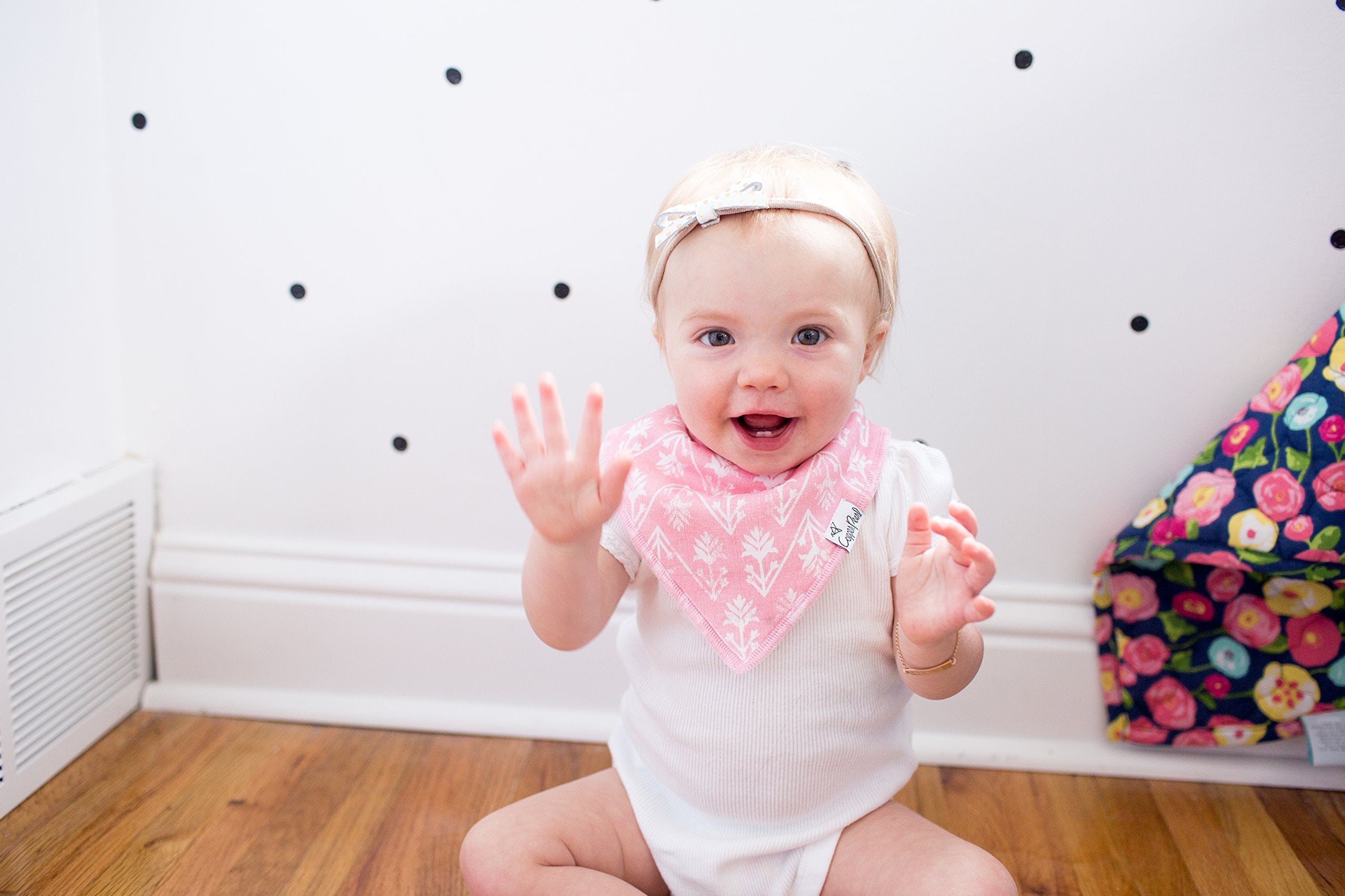 Copper Pearl Baby Bibs for Baby Boy or Girl – Bandana Drool Bibs for Teething, Absorbent Bibs for Eating, Newborn to Toddler, 4 Pack, Claire
