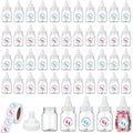 62 Pcs 3.5 Inch Baby Mini Milk Bottle Baby Shower Favor with 500 Adhesive Thank You for Showering Stickers, Small Plastic Candy Bottle DIY Gift for Boy Girl Newborn Baptism Party Decor (White)