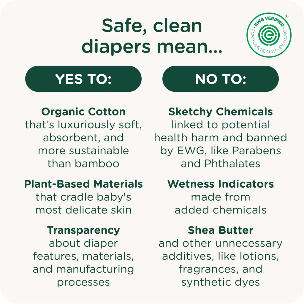 Our Diapers | The First EWG Verified & Microbiome-Friendly Diaper | 12-Hour Leak Protection | Made with Organic Cotton & Plant-Derived Materials | Totally Chlorine Free | Size 2 (12-18 lbs) 42 Count