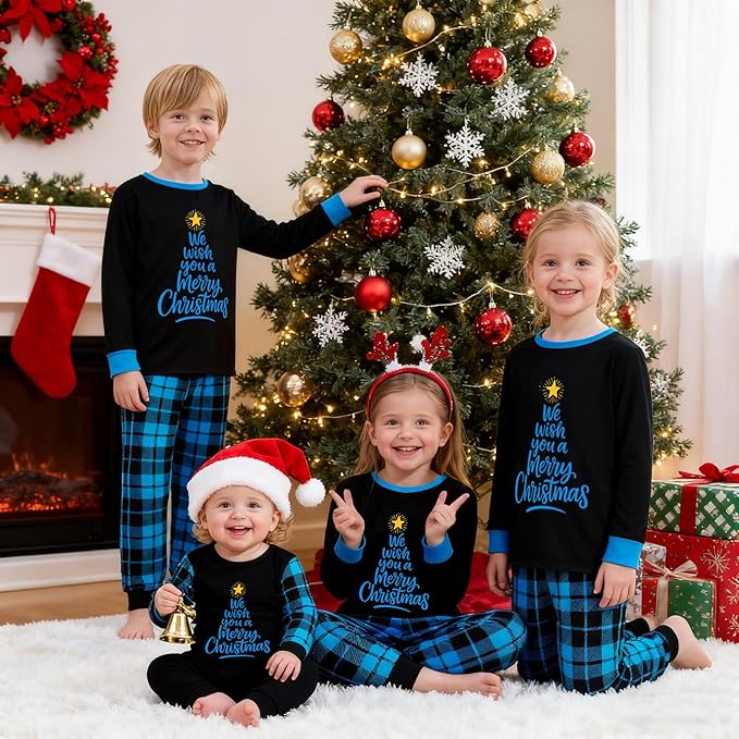 Awoscut Family Christmas Pajamas Matching Pajamas for Family, Xmas PJs Sets Holiday Sleepwear