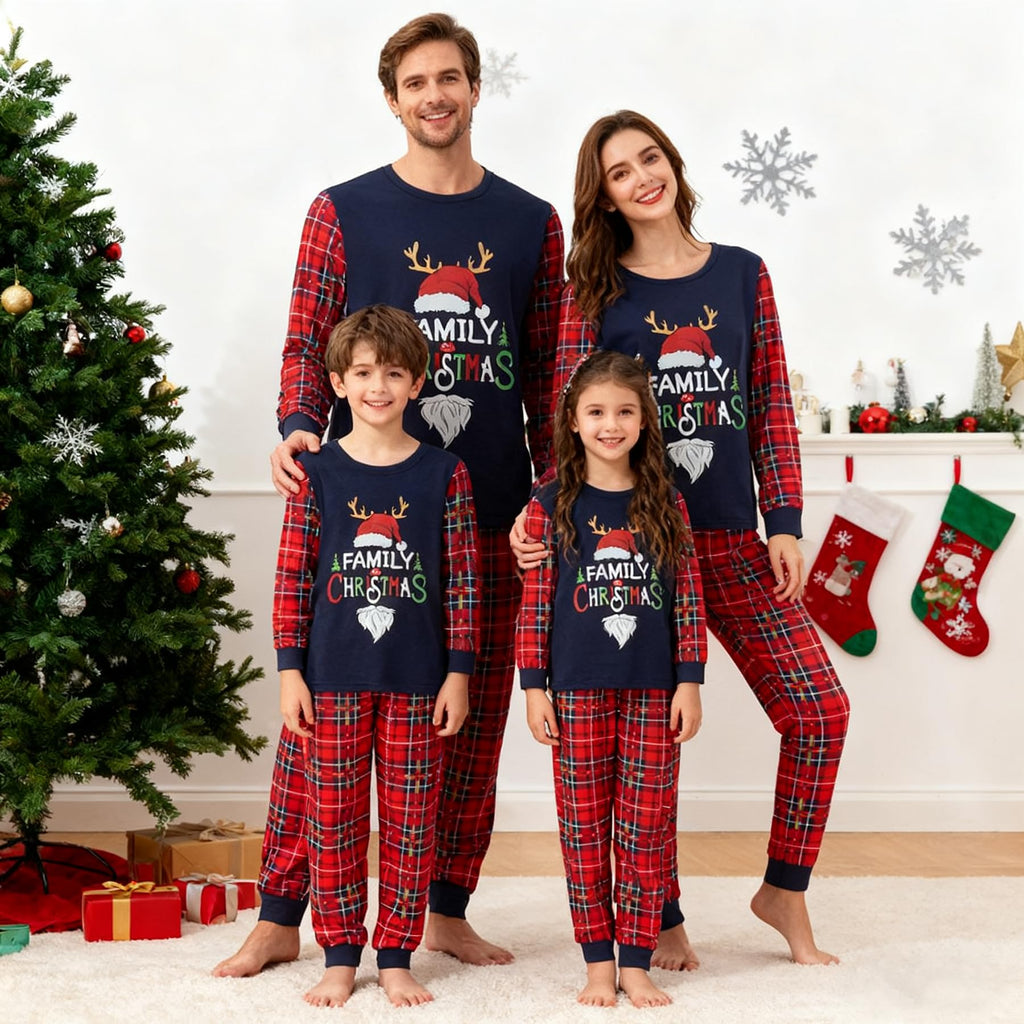 Awoscut Family Christmas Pajamas Matching Pajamas for Family, Xmas PJs Sets Holiday Sleepwear(&q-13, Kids, 3 Years)